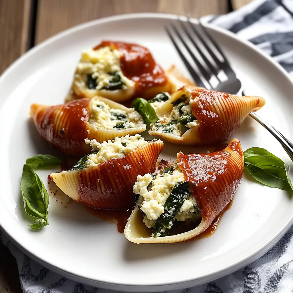 Vegan Stuffed Ricotta Shells With Spinach