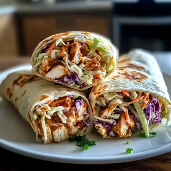 BBQ Chicken Coleslaw Wraps