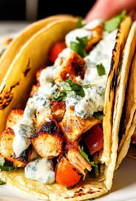 BUFFALO CHICKEN TACOS WITH BLUE CHEESE CILANTRO RANCH