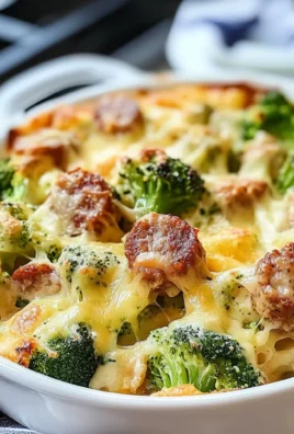 Cheesy Broccoli Cauliflower and Smoked Sausage Bake