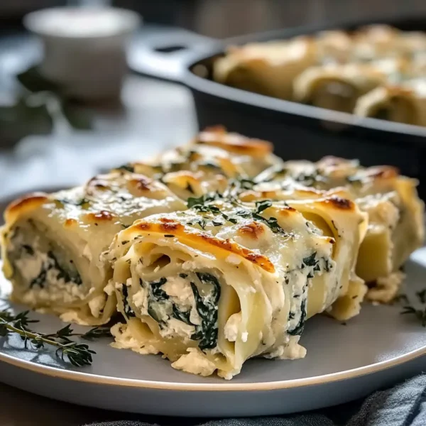 Creamy Chicken Alfredo Spinach Lasagna Rolls - Easy Comfort Food Recipe