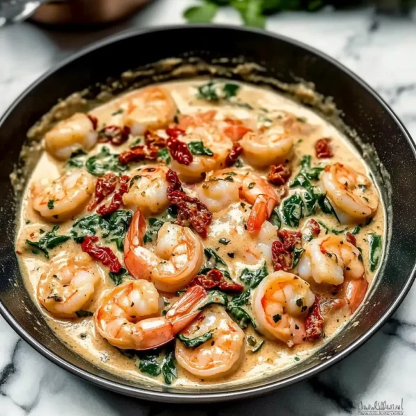 Creamy Tuscan Shrimp with Sun-Dried Tomatoes and Spinach Recipe