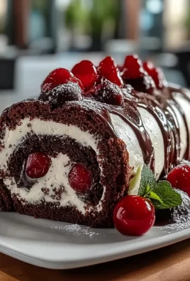 Elegant Black Forest Cake Roll