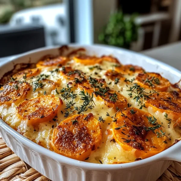 Garlic Scalloped Sweet Potatoes