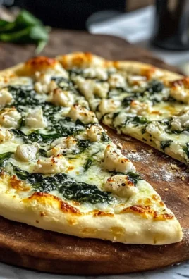 Greek Roasted Garlic Spinach White Pizza