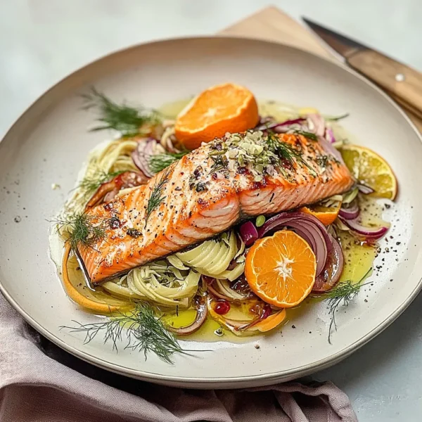 HEAVENLY SLOW-ROASTED SALMON WITH FENNEL & ORANGE RECIPE
