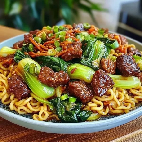 Savory Shanghai Fried Noodles Recipe with Beef & Bok Choy