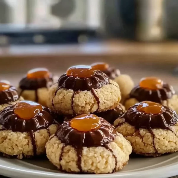 Twix Thumbprint Cookies