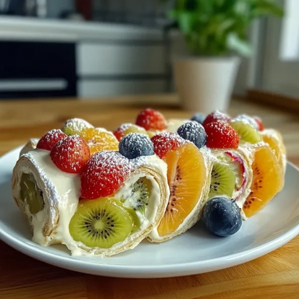 Creamy Fruit Salad Rollups