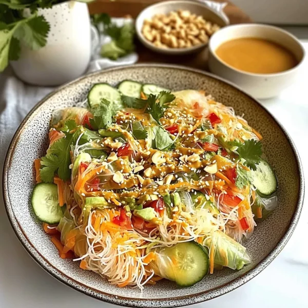 Spring Roll Salad With Peanut Dressing