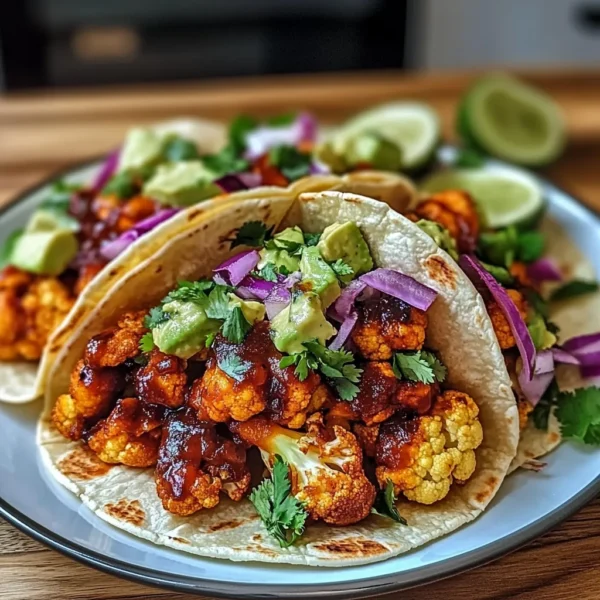 Vegan Smoky BBQ Cauliflower Tacos