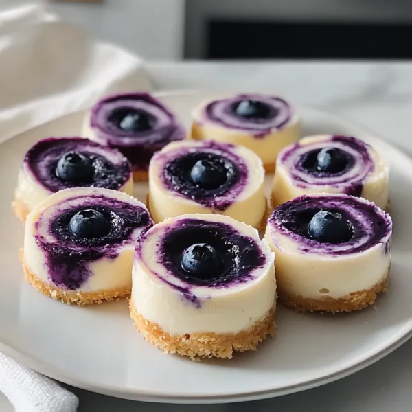 Juicy Mini Lemon Blueberry Cheesecakes