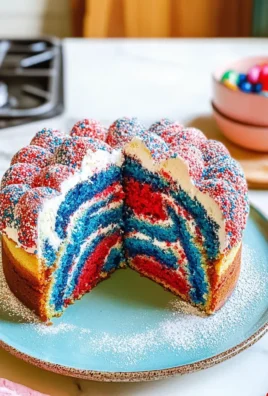 Red White & Blue Marble Cake