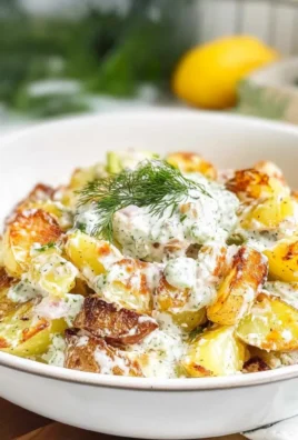 Crispy Smashed Potato Salad with Tzatziki