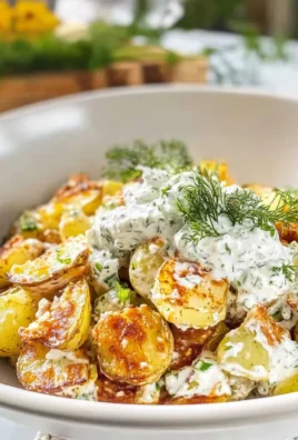 Crispy Smashed Potato Salad With Tzatziki Dressing