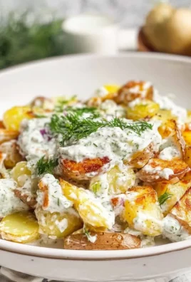 Crispy Smashed Potato Salad With Tzatziki Dressing