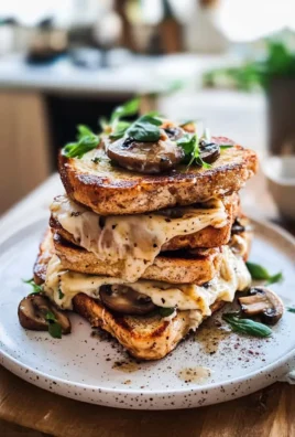 Savoury French Toast with cheese & mushrooms