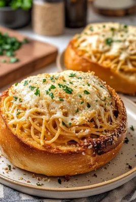 Cheesy Spaghetti in Garlic Bread Bowls | Fast Dinners Idea