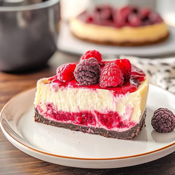WHITE CHOCOLATE RASPBERRY CHEESECAKE