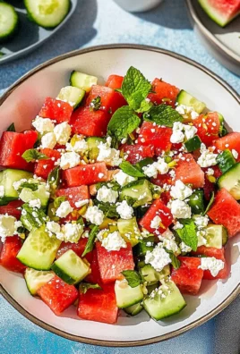 Watermelon Salad With Feta, Cucumber, And Mint