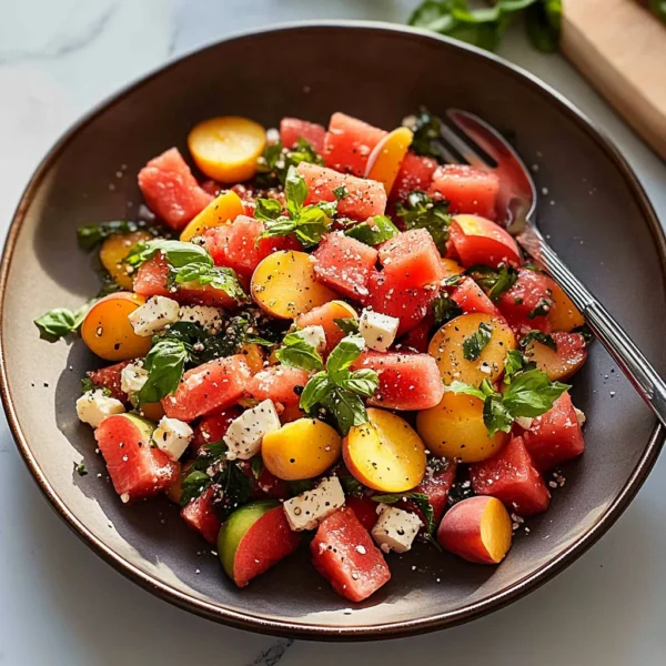 Watermelon Peach Salad